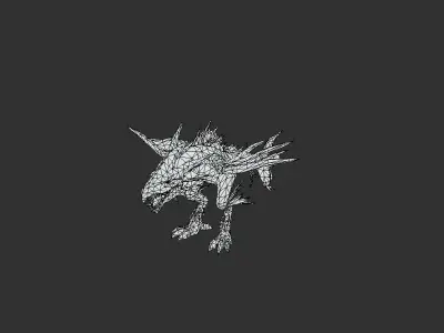 Alien Dinosaur Lizard Mutant Low-poly 3D model