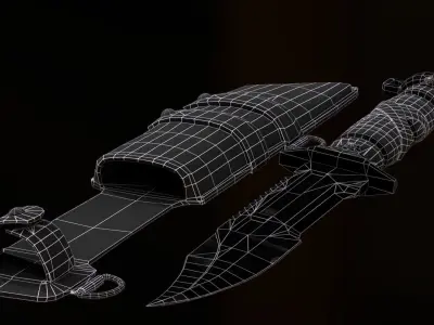 Game ready tactical knife asset Low-poly 3D model