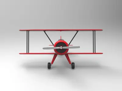 Plane biplane 3D model