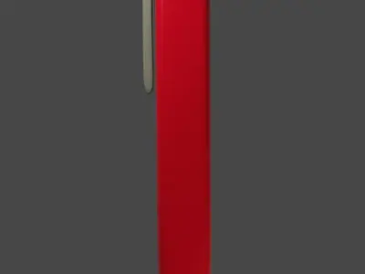 red ballpoint pen 3D model