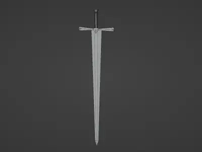 Medieval Sword Low-poly 3D model 8