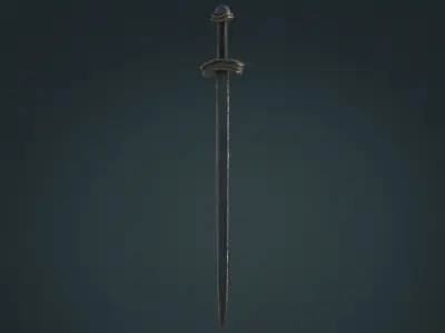 Viking Sword E - Fantasy Weapon Low-poly 3D model