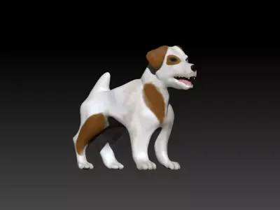 Jack Russell dog  Low-poly 3D model
