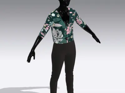 Female Cloth Dress Low-poly 3D model