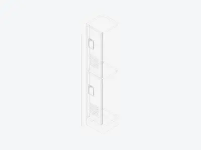 Locker - Metal - Locka - Classic Extra - Double Tier Low-poly 3D model