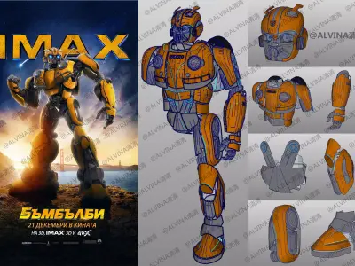 Transformers Bumblebee 2018 pepakura Full Low-poly 3D model