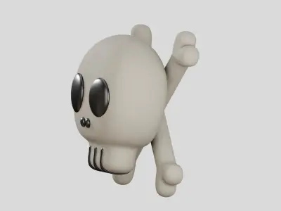 Skull Cute 3D Illustration 3D model