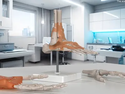  Anatomical Foot Structure with Muscle and Bone System Rigged 