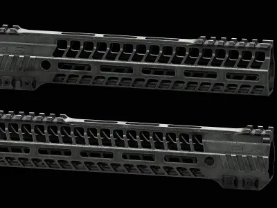 SLR Rifleworks HELIX M-LOK Handguard Low-poly 3D model