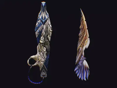 Sword Light Anubis Shield Armor Dark Edged Cutting Magic Low-poly 3D model