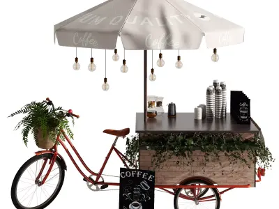 Coffee bike mobile set 2 3D model