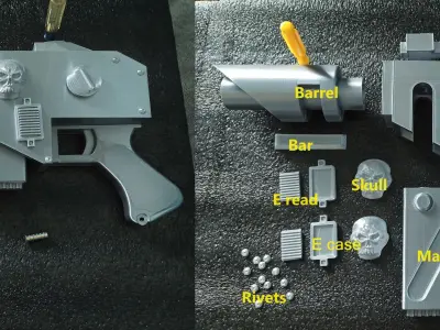 Heavy Laspistol Warhammer 40K 3D printable costume prop 3D print model purchase