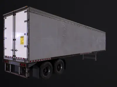 Old Dry Van Semi-Truck US Trailer 3D model