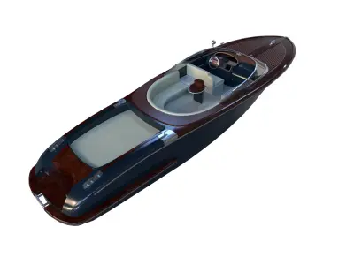 Luxury Boat Low-poly 3D model
