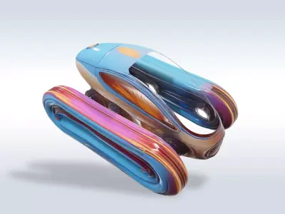 Futuristic Sci-Fi Robot Vehicle with Pilot Game Ready 28 Free 3D model