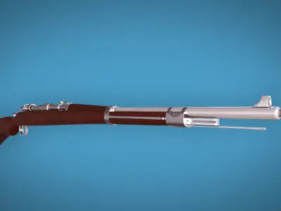 Mauser Gewehr 98 Bolt Action Rifle LowPoly Firearm  3D Model Low-poly 3D model