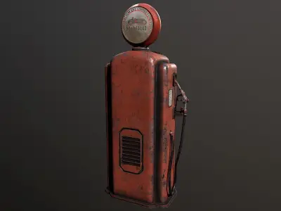 Old Gas Pump Low-poly 3D model