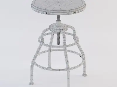 Industrial Mansard Stool 3D model