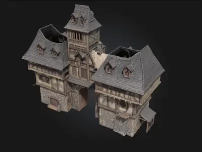 Medieval Fortress Model  Stronghold of the Old World 3D model