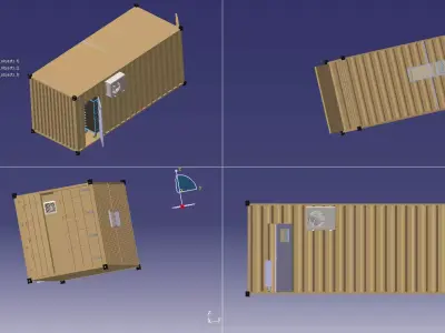 20-ft container 3D model  3D print model