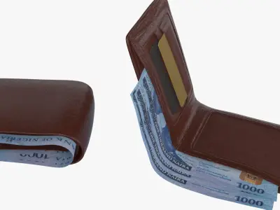 Nigeria 1000 Naira Wallet Money Purse 3D model