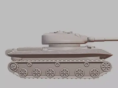 Quad Track Tank Separate Full Size Turret 3D Printable 3D print model