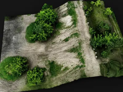 ww2 bunker roof RAW drone scan FREE Free low-poly 3D model