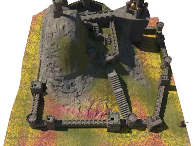 alamoot castle Low-poly 3D model