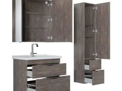 Furniture set Evora 60-80-100 Oak antique 3D model