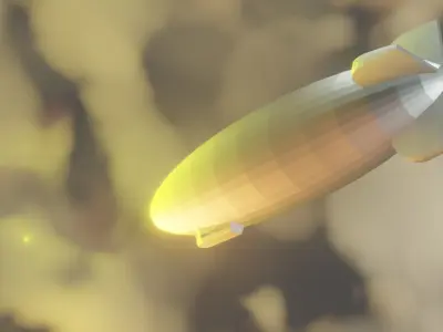 AirShip flying in sky 3D model