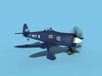 Hawker Sea Fury V12 Royal Australian Navy 3D model