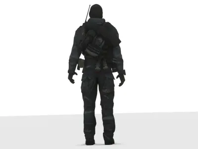 Elite Spec Ops Soldier 3D Model Game Ready Rigged Textured Low-poly 3D model