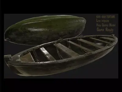 Boat 1 canoe Low-poly 3D model