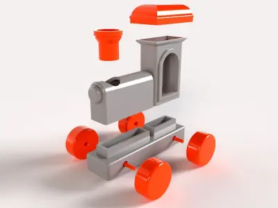 Train Toy Multipart Assembly toy Small 3-4 hour print 3D print model