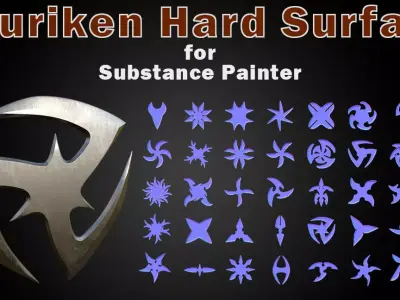 Shuriken Hard Surface for Substance Painter Vol 1 Low-poly 3D model