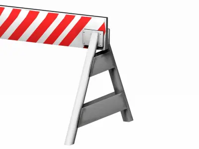 Triangle feeted long strip traffic barrier Low-poly 3D model