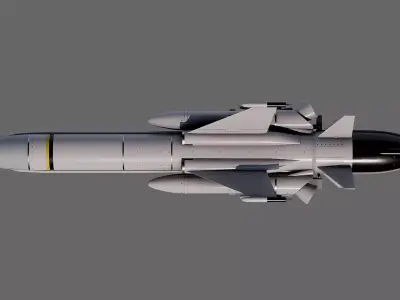 Otomat Mk 2 Block IV anti-ship missile 3D model