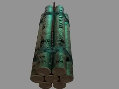 germany Dynamite WW2 Low-poly 3D model