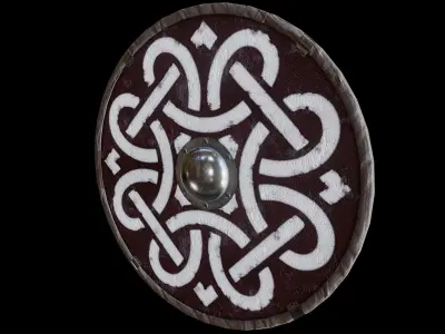 Viking Shield Low-poly 3D model 28
