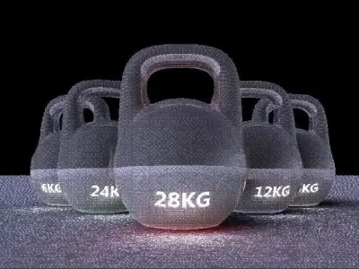 Compteton Kettlebells ALL Weights Low-poly 3D model