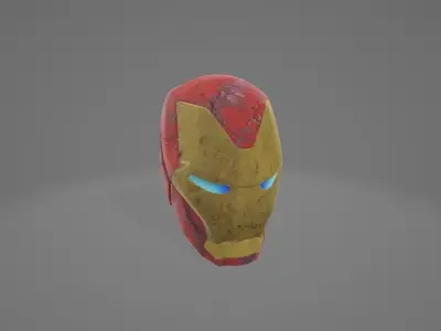 realistic iron man helmet 3D model