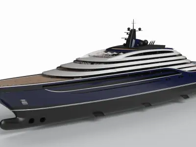 Somnio Superyacht Night Scene 3D model