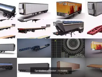 Semitrailers collection  3D Model Pack