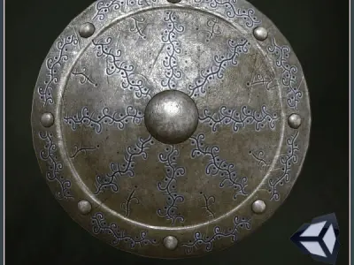 3 Buckler Shields Low-poly 3D model