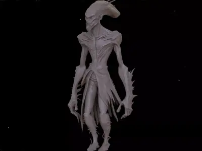 Alien Wraith Creature  Dark Sci-Fi  3D print model