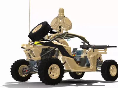 UTV MILITAR 4X4 Low-poly 3D model