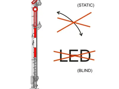 Railway Semaphore double arm static clear way 1-87 resin 3D print model
