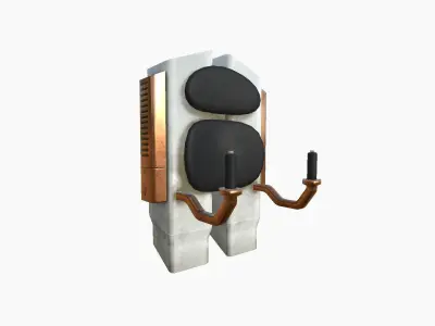 Jetpack F01 White Copper - SciFi Character Design Low-poly 3D model