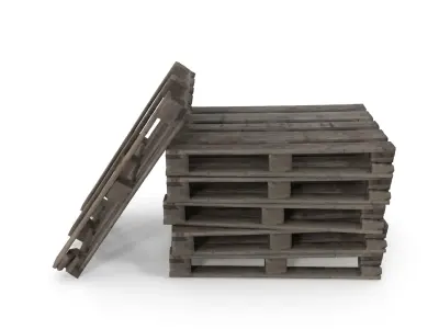 Wooden Pallet Stack Low-poly 3D model