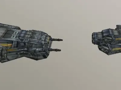 Low poly Modular Space Ships v1 Free low-poly 3D model